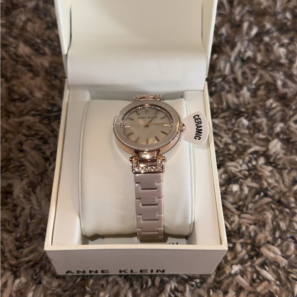 Anne Klein Rose Gold Ceramic Women's Watch